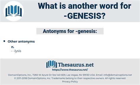antonym for genesis
